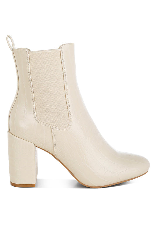 Babbel Faux Leather Block Heel Ankle Boots-0