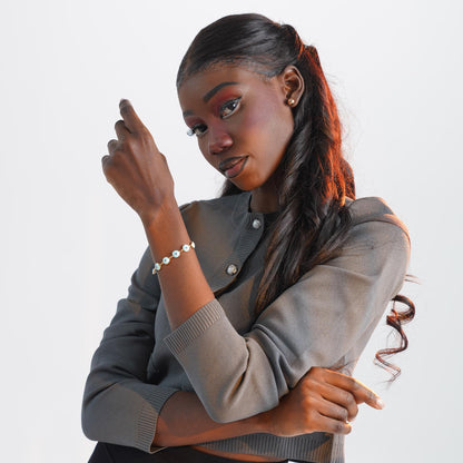 Baby Blue Evil Eye Bracelet in 14K Gold-4