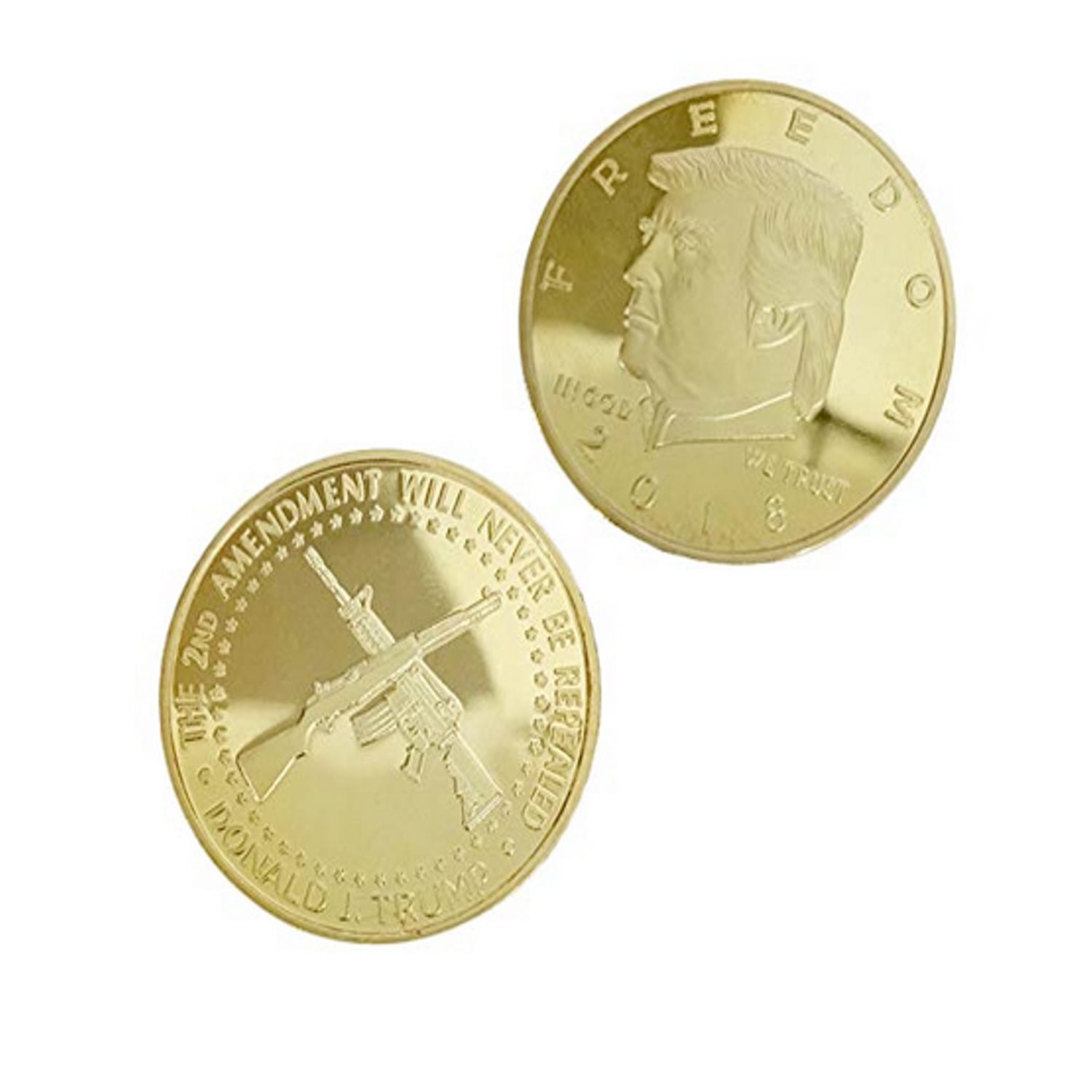 2018 Freedom Donald Trump 2nd Amendment Gold Plated Coin-2