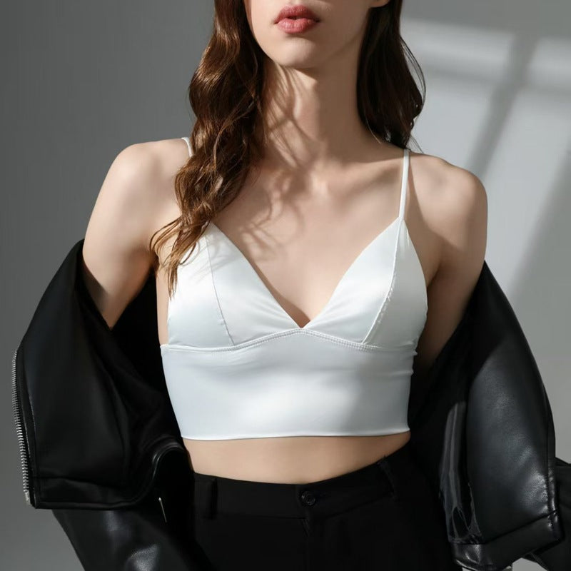 Backless Camisole Bralette with Triangle Cup and Thin Strap For Women, SoHo, BYMANYC New York.-1