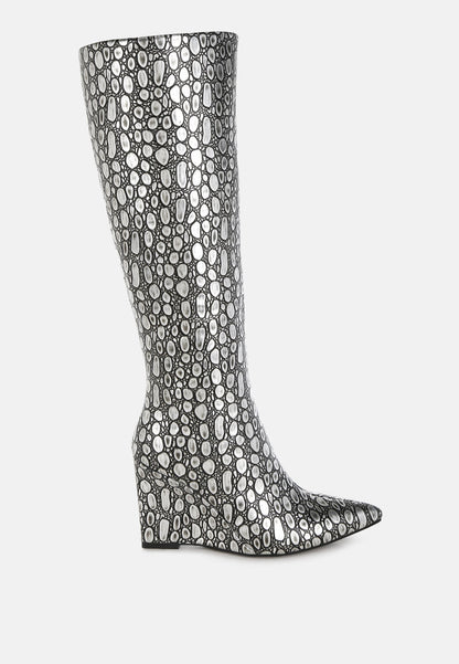 Bar Zone Tear Shaped Faux Leather Boots-5