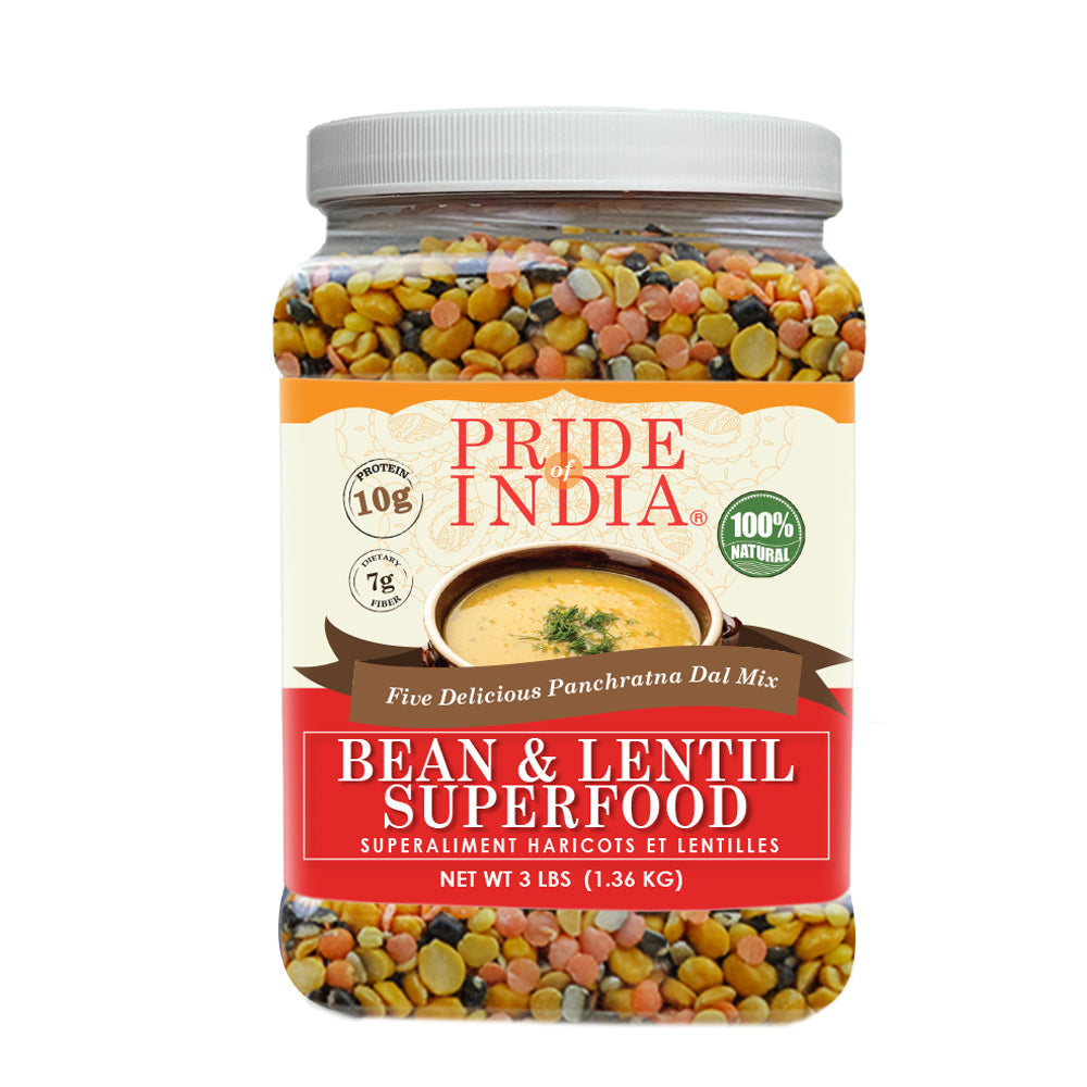 Indian Bean & Lentil Superfood - Five Delicious Panchratna Dal Mixed Jar-2