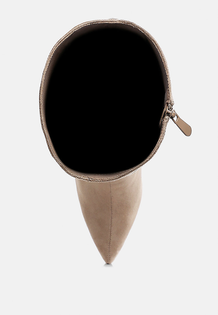 Becks Rhinestone Patterned Calf Boots-4