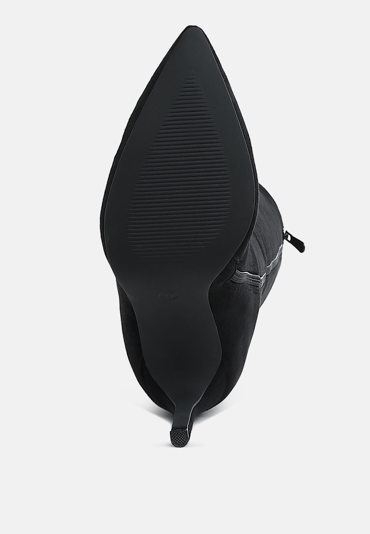 Becks Rhinestone Patterned Calf Boots-1