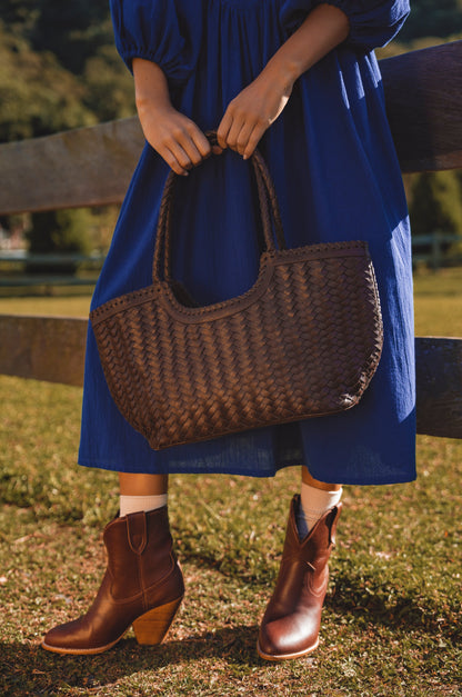 Bellagio Woven Leather Tote Bag-4