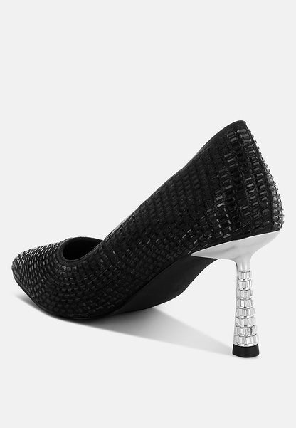 Benjamins Rhinestones Embellished Pumps-4