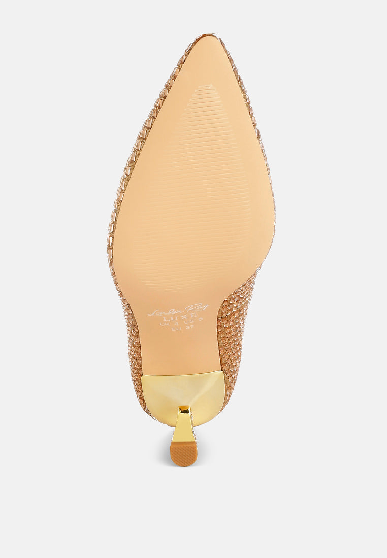 Benjamins Rhinestones Embellished Pumps-1