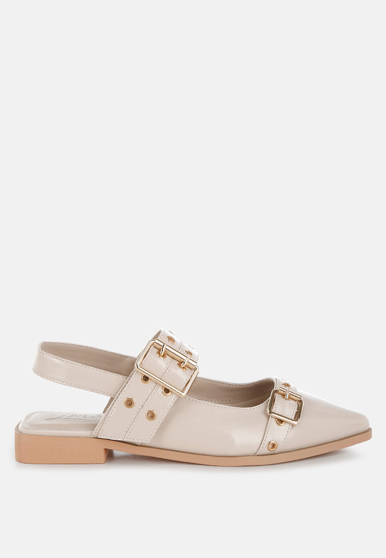 Betula Eyelets & Buckle Detail Flats-0