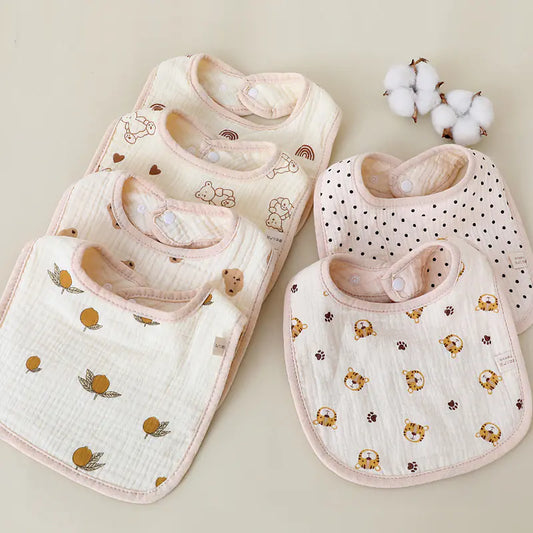 6-Layer Cotton Bib for Babies with U-Shape Design