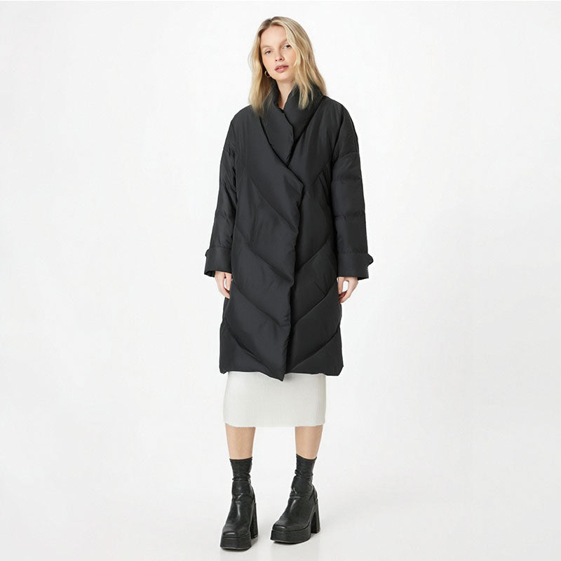 Black Down Coat For Women, SoHo, BYMANYC New York.-0