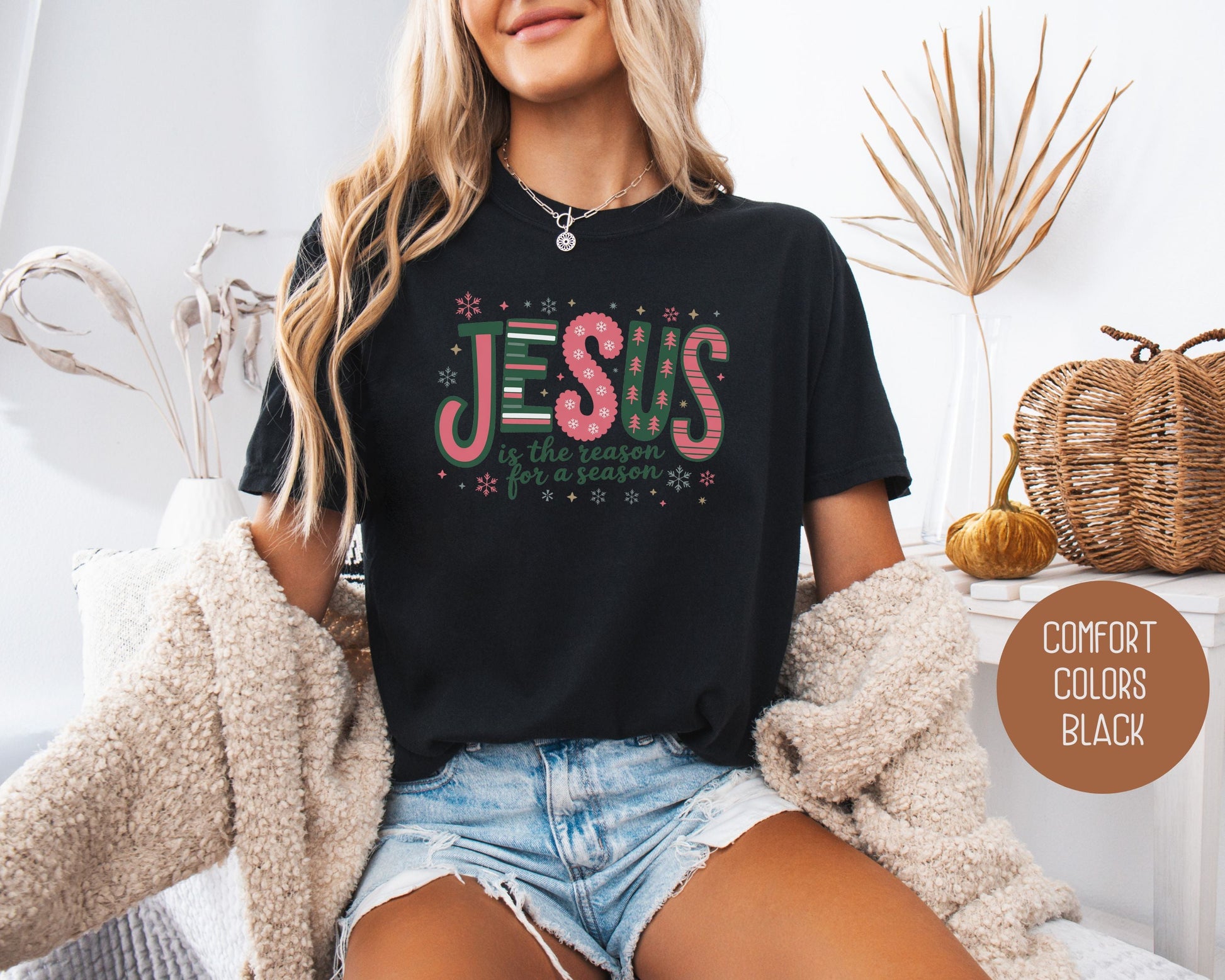 Jesus is the Reason for the Season Comfort Colors Shirt-3