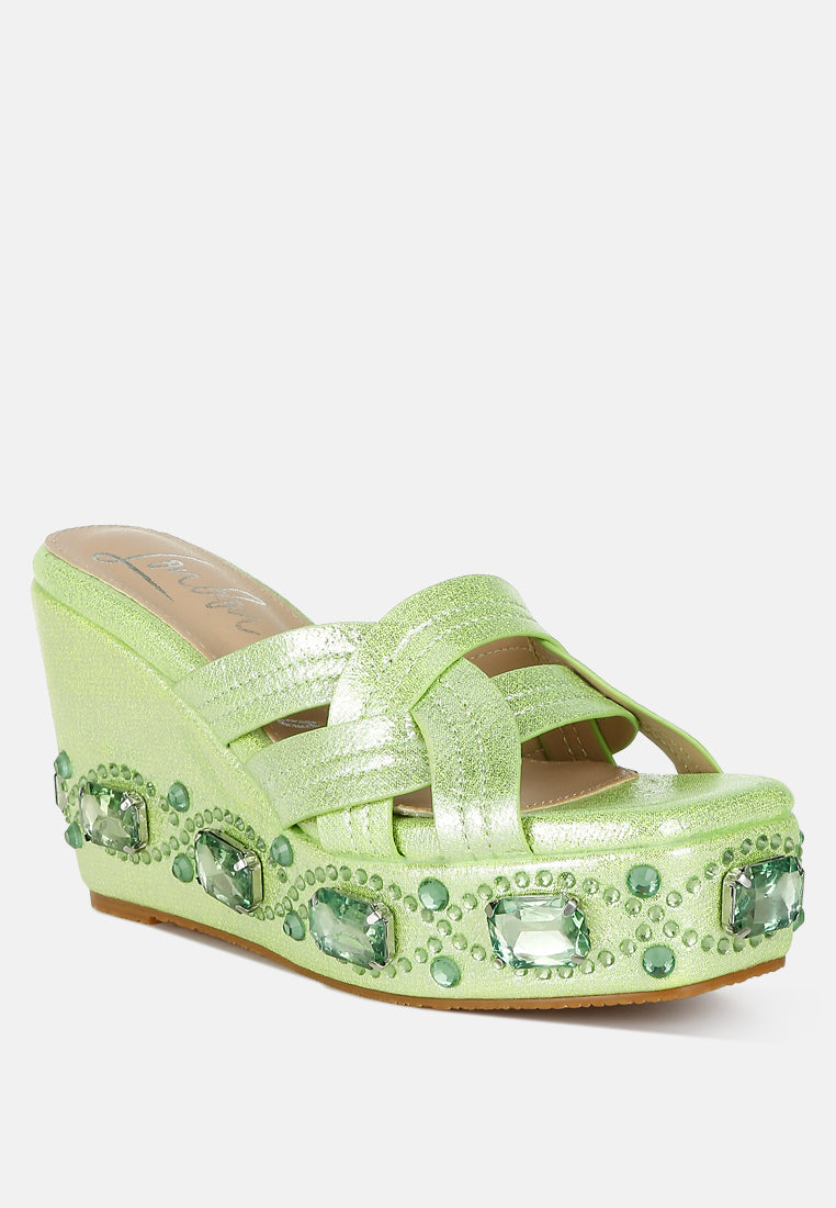 Blistronic Chunky Diamante & Rhinestone Cut-Out Sandals-4