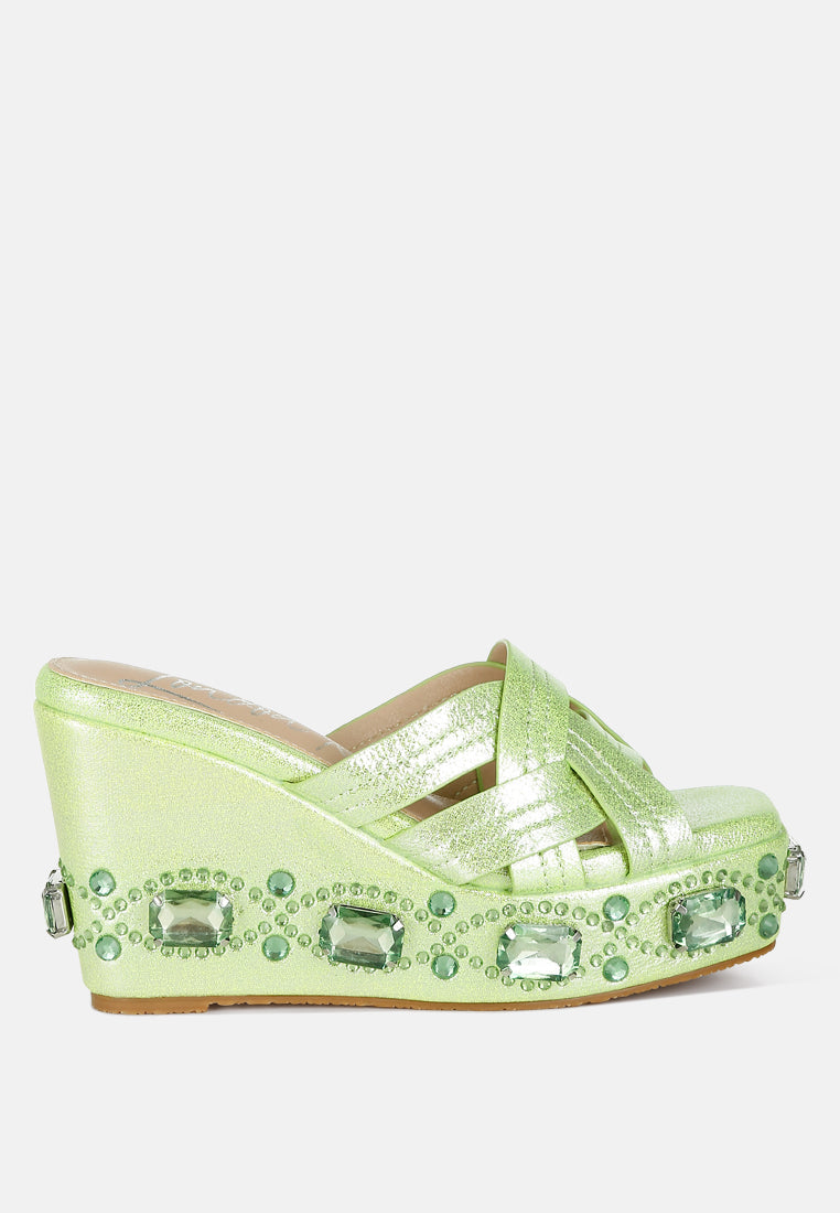 Blistronic Chunky Diamante & Rhinestone Cut-Out Sandals-2