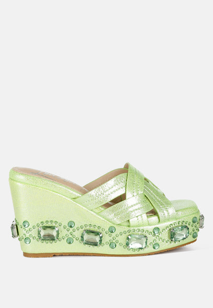 Blistronic Chunky Diamante & Rhinestone Cut-Out Sandals-2