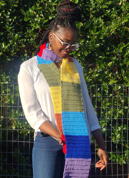 Blocked Rainbow Scarf-1