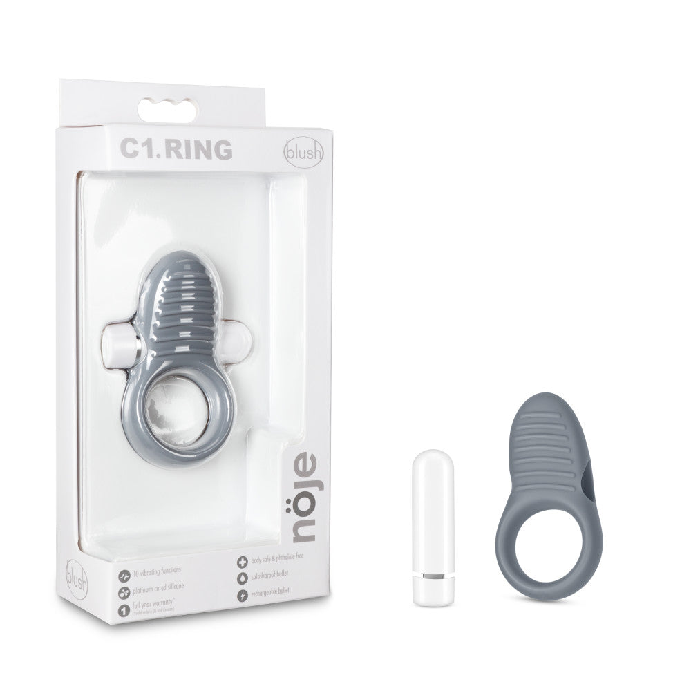 Blush Noje Slate Rechargeable Vibrating Cock Ring-0