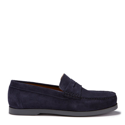 Boat Loafers, navy blue suede-0