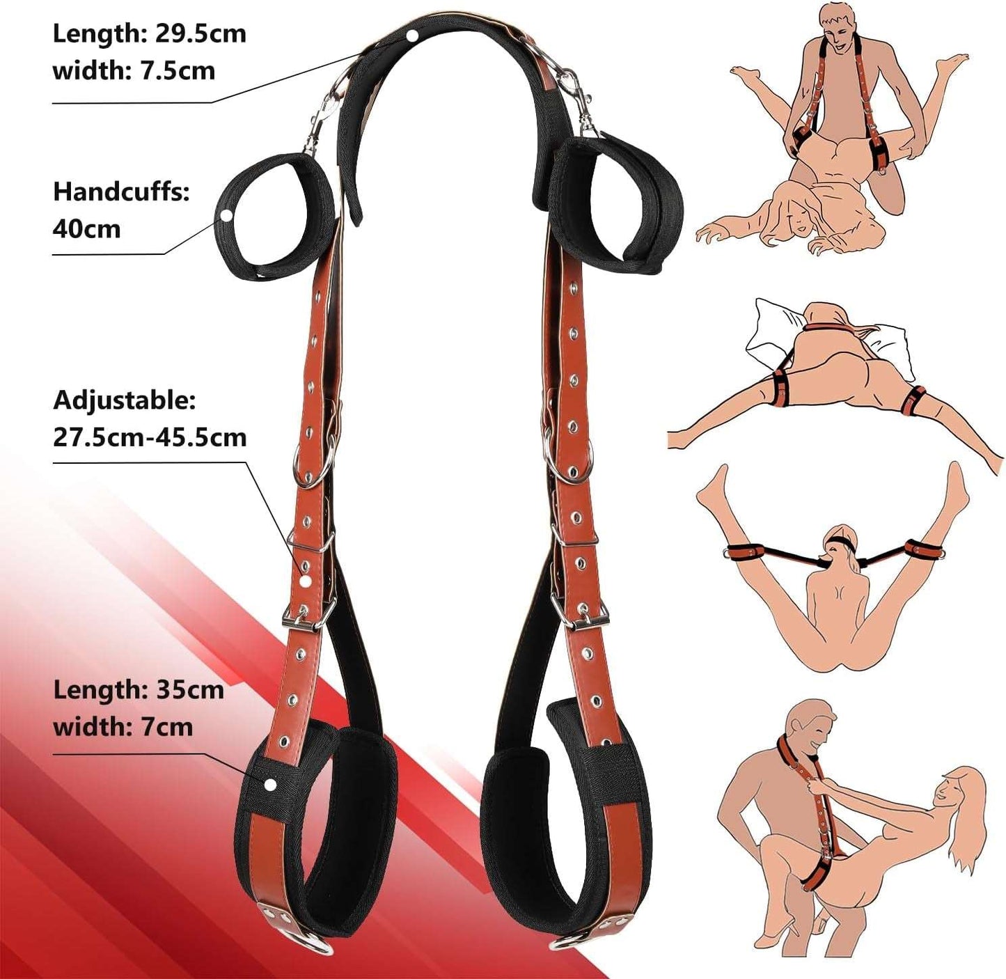 Adjustable BDSM Thigh & Wrist Restraint Kit-1