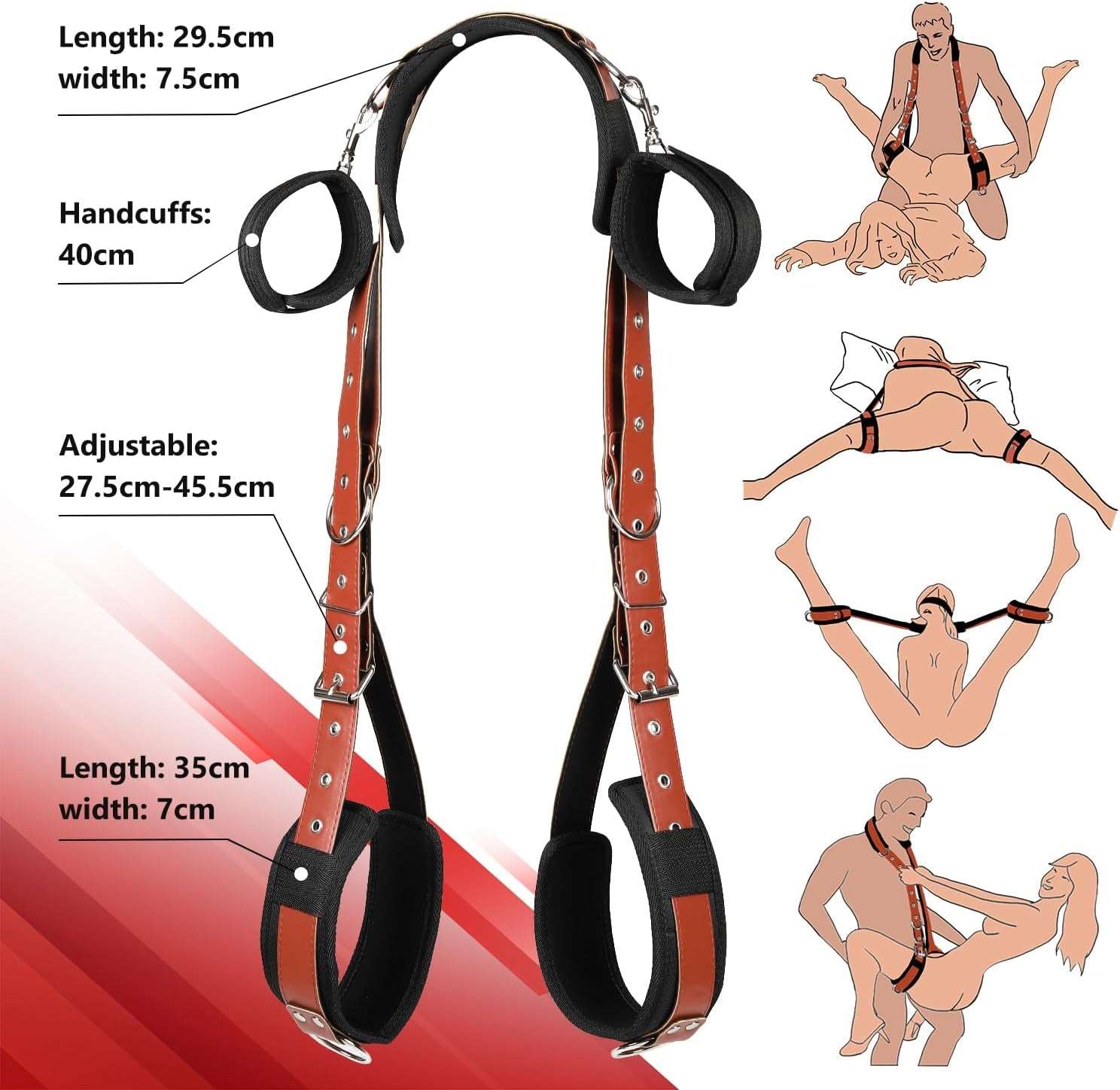 Adjustable BDSM Thigh & Wrist Restraint Kit-1