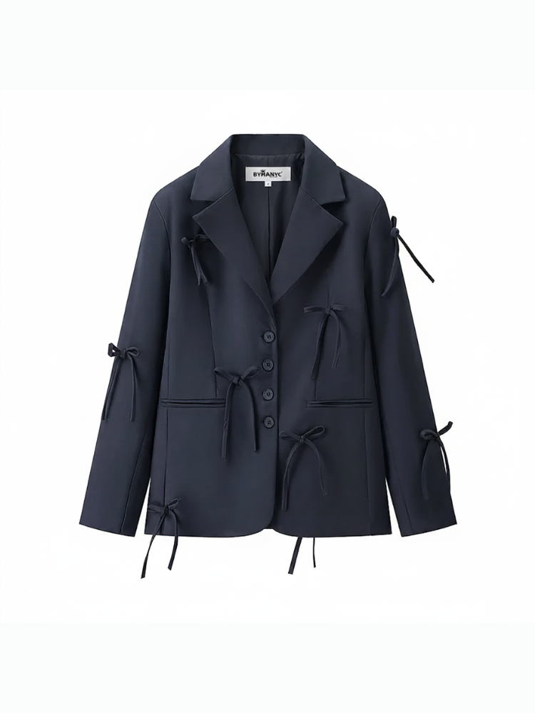 Bow-Detail Versatile Blazer, Soho | BYMANYC ® New York-2