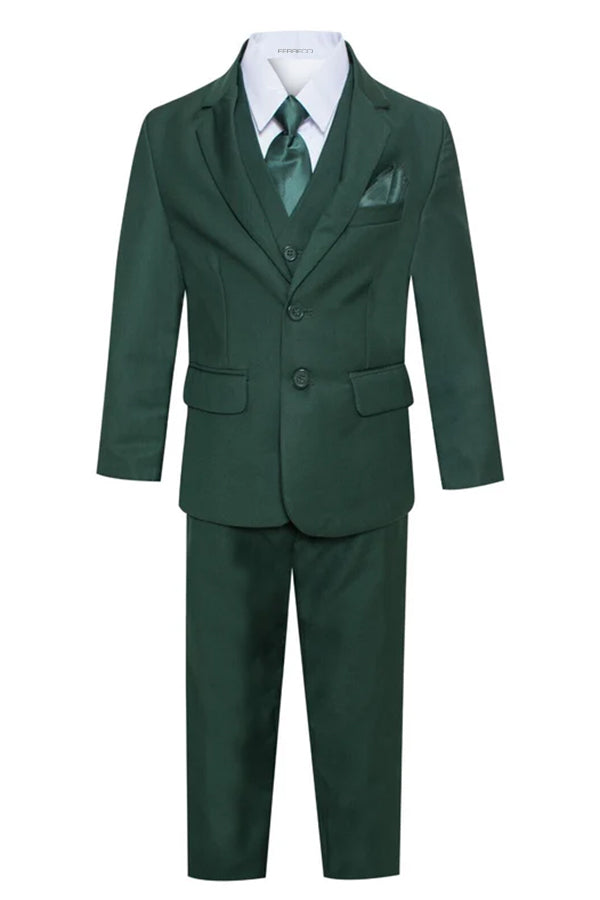 Ferrecci Boys Hunter Green Emerald  JAX JR 5pc Suit Set-0