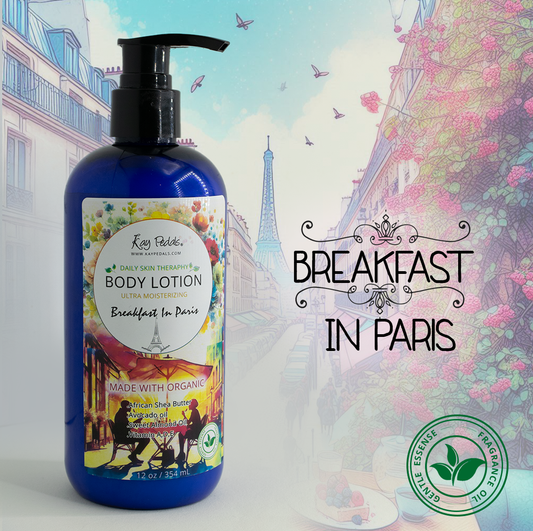 Breakfast In Paris Natural Body Lotion Made With Sensitive Skin Fragrance Oil | Organic Unrefined African Shea Butter | Organic Sweet Almond Oil | Organic Avocado Oil-0