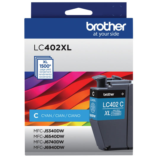 Genuine Brother LC402XLC High Yield Cyan Ink Cartridge-0