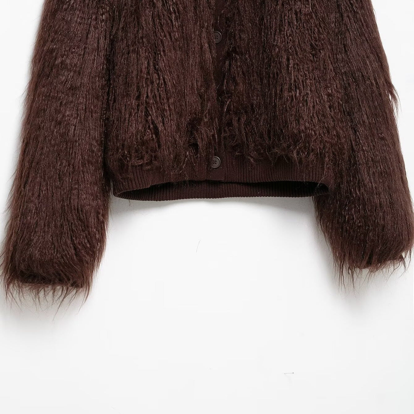 Brown Stand-Up Collar Jacket For Women, Gramercy, BYMANYC New York.-3