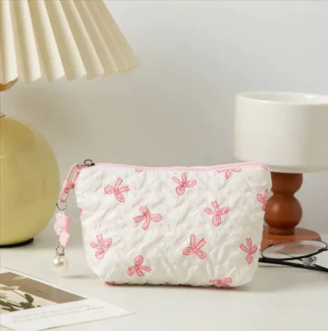 Large Bow Clutch Cosmetic Bag