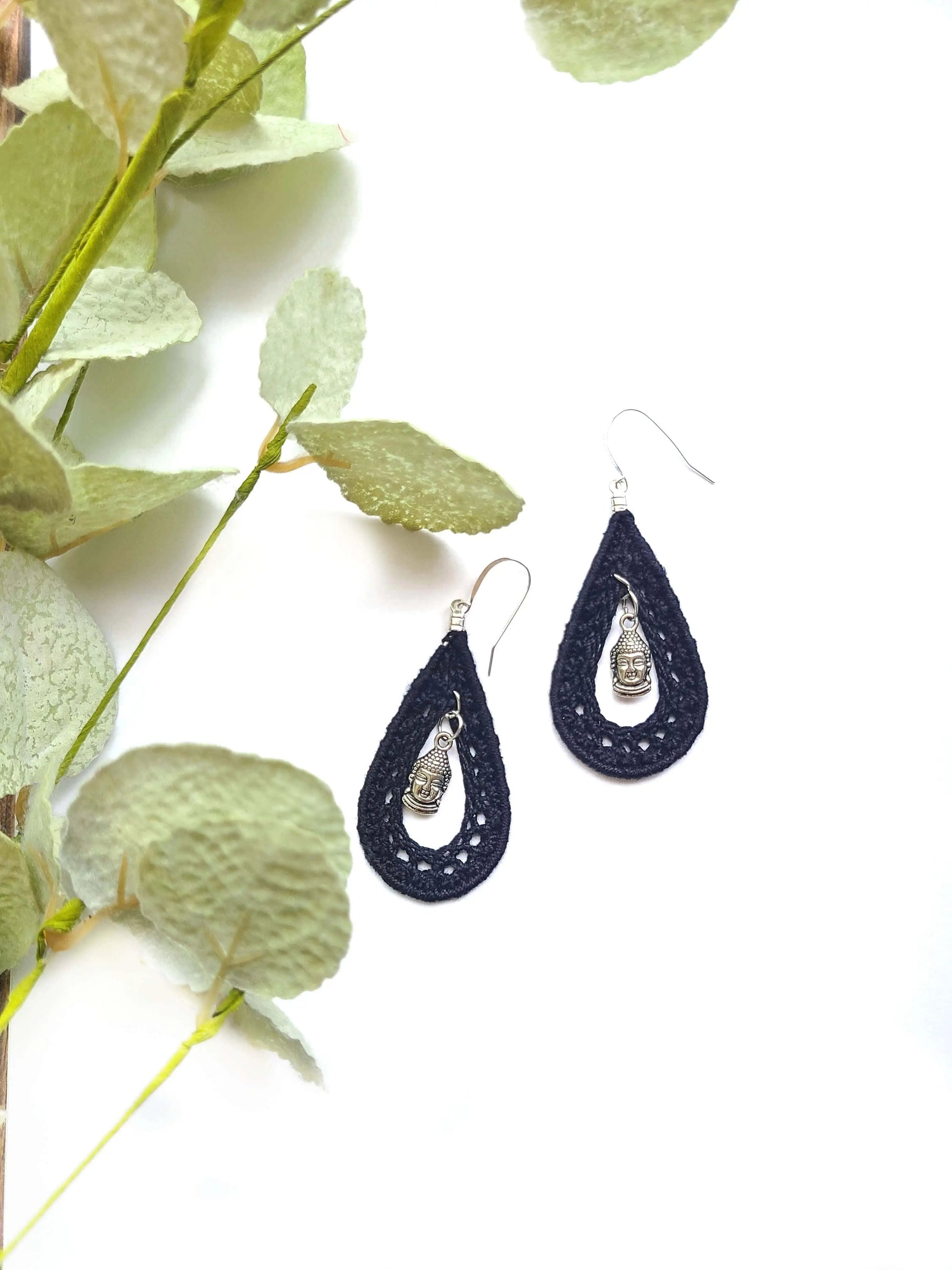 Buddha Teardrop Statement Earrings-0