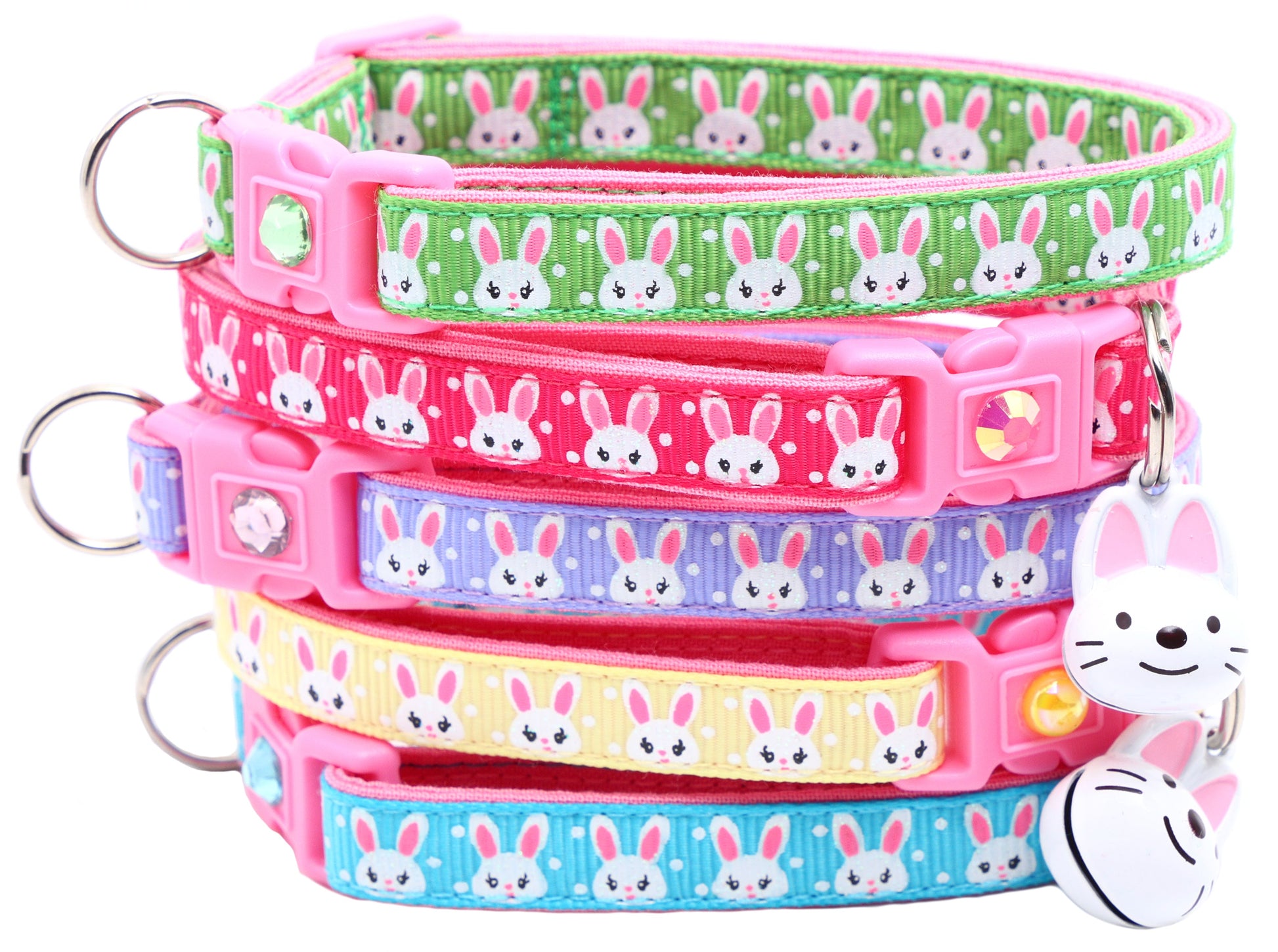 Bunny Faces Breakaway Cat Collar-0