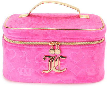 Juicy Couture Womens Cosmetics Bag - Travel Makeup and Toiletries Train Case Organizer Size One Size Pink Terry