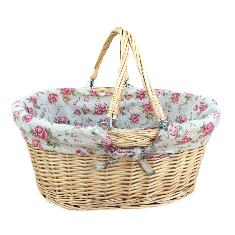 Large Swing Handle Wicker Shopping Basket-2