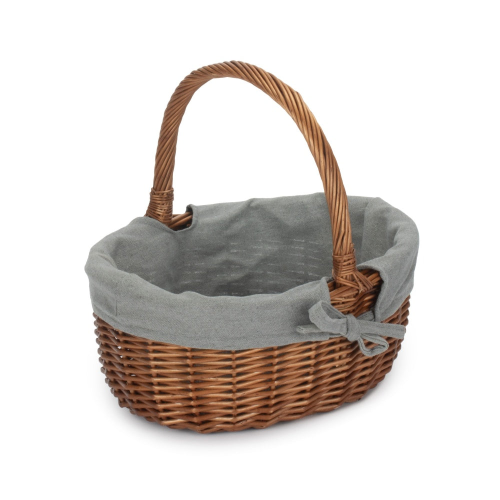 Double Steamed Oval Wicker Shopping Basket-6