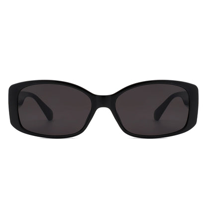 Fantasie - Rectangular Narrow Retro Tinted Fashion Square Sunglasses-3