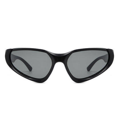 Dazzling - Retro Rectangle Wrap Around Fashion Sunglasses-2