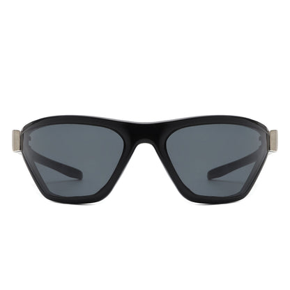 Luminize - Square Mirrored Wrap Around Sport Sunglasses-3