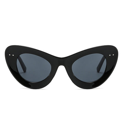 Luminara - Retro Round Cat Eye Women Fashion Sunglasses-2