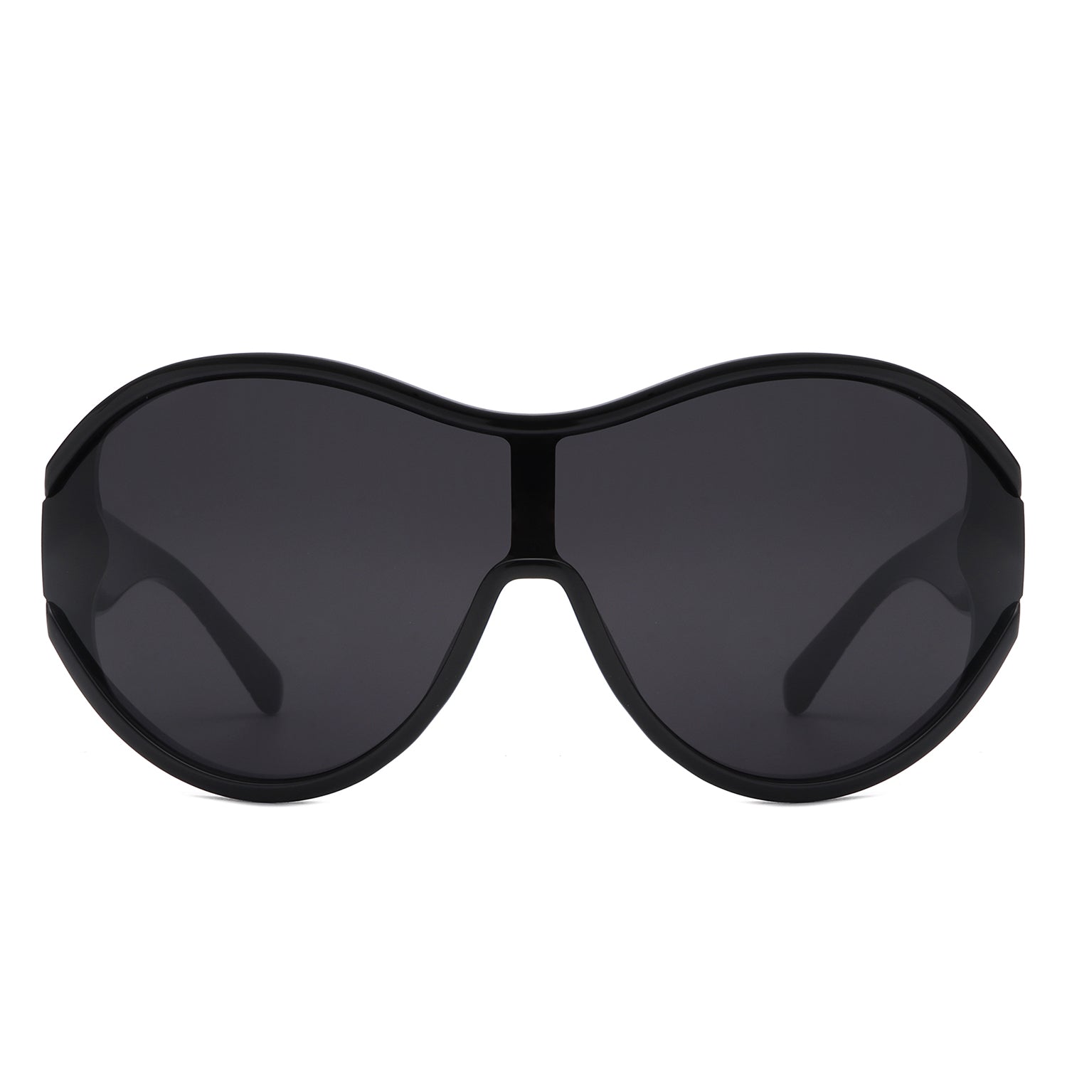 Gwyneth - Retro Oversized Oval Curved Round Sunglasses-2