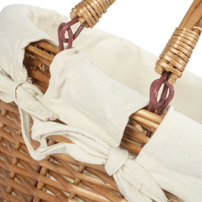 Lined Double Steamed Wicker Shopping Basket With Swing Handles-4