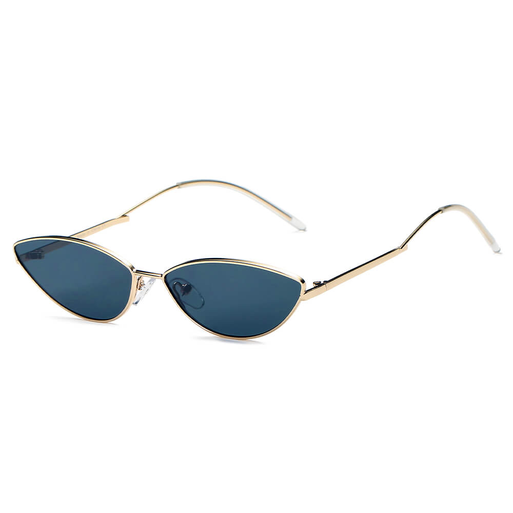 FLINT | Small True Retro Vintage Slim Metal Sunglasses-0