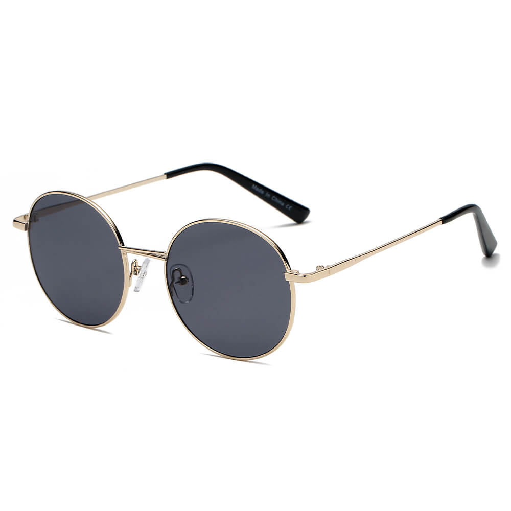 GENEVA | Retro Vintage Metal Round Oval Circle Sunglasses-4
