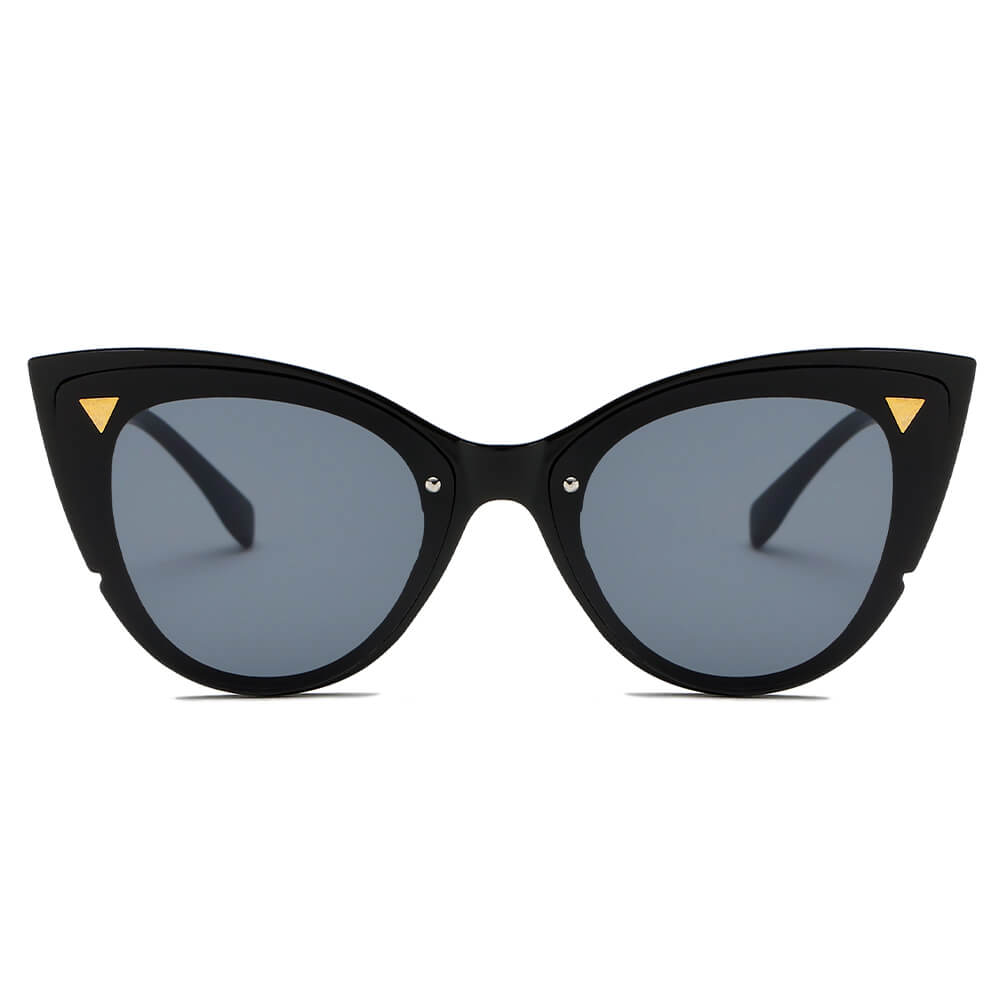 GRENOBLE | Women Retro Fashion Round Cat Eye Sunglasses-1