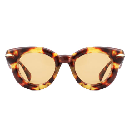 Glide - Round Thick Frame Retro Circle Sunglass-4