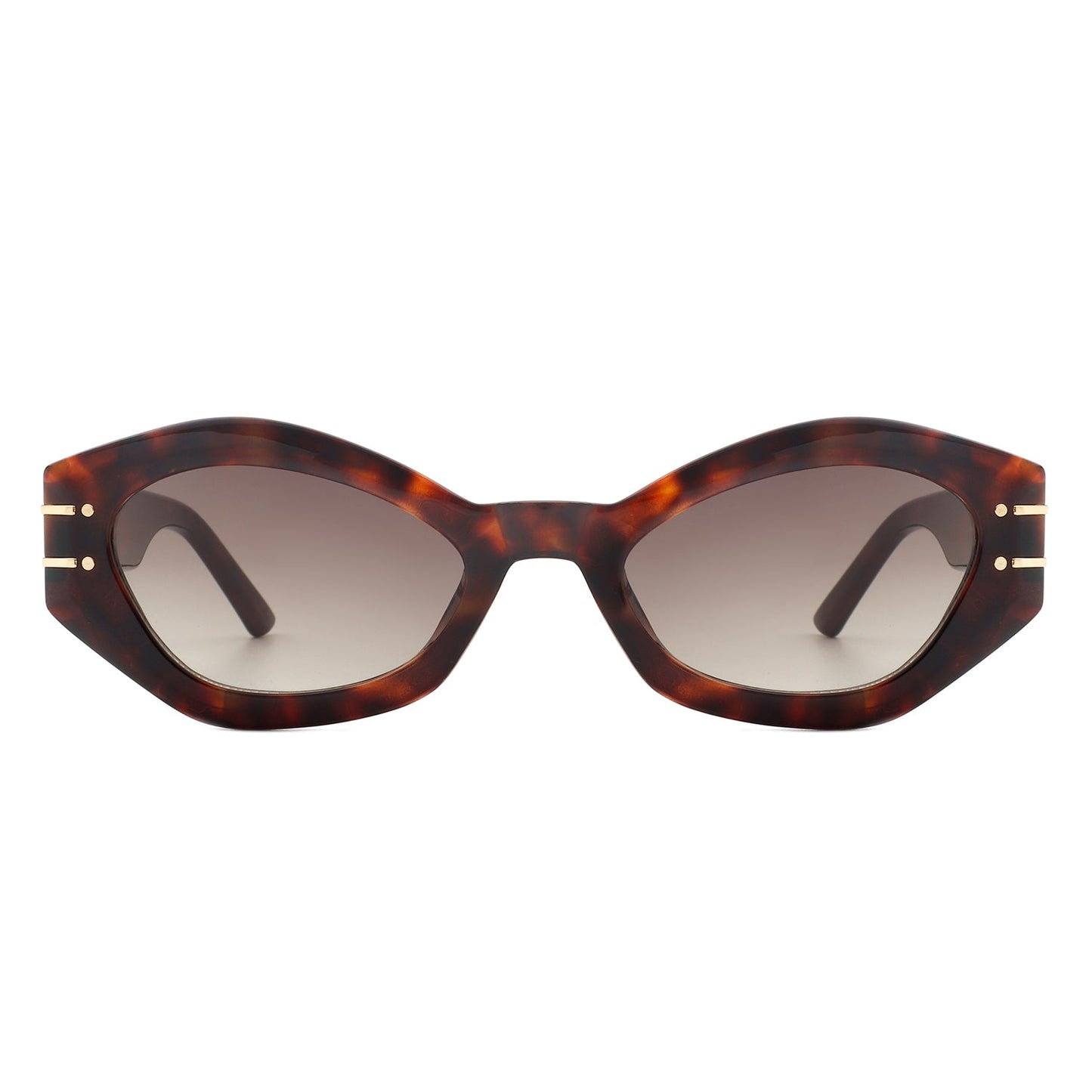 Elysiant - Geometric Oval Slim Fashion Round Cat Eye Sunglasses-1