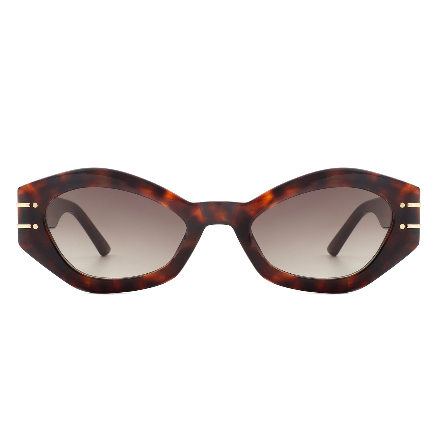 Elysiant - Geometric Oval Slim Fashion Round Cat Eye Sunglasses-1