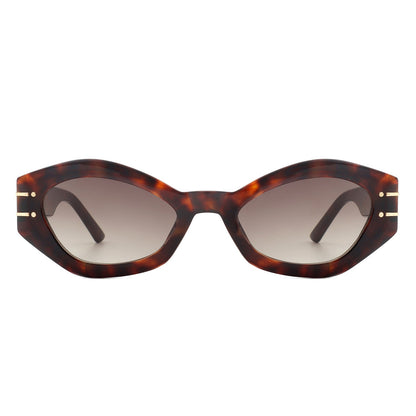 Elysiant - Geometric Oval Slim Fashion Round Cat Eye Sunglasses-1