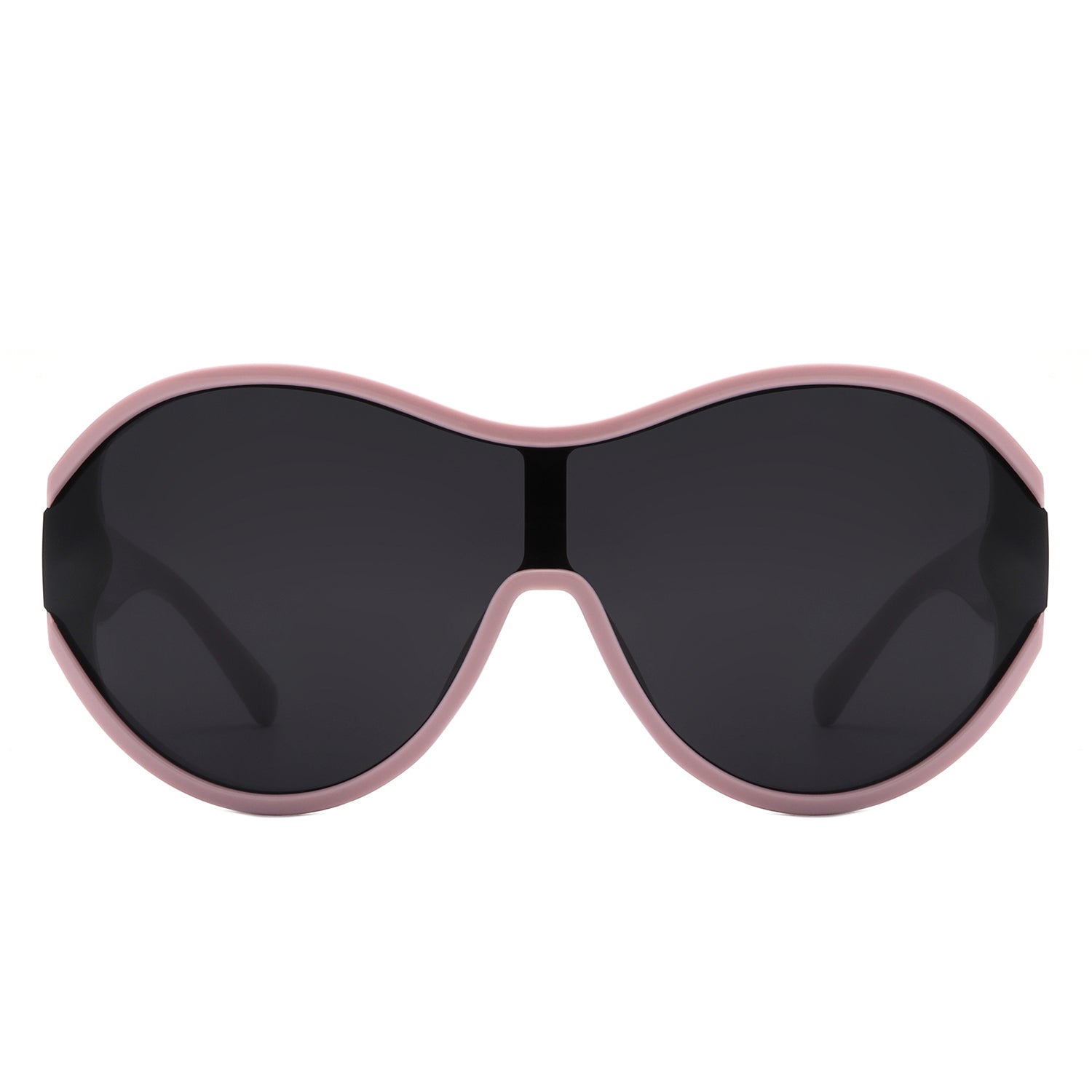 Gwyneth - Retro Oversized Oval Curved Round Sunglasses-1