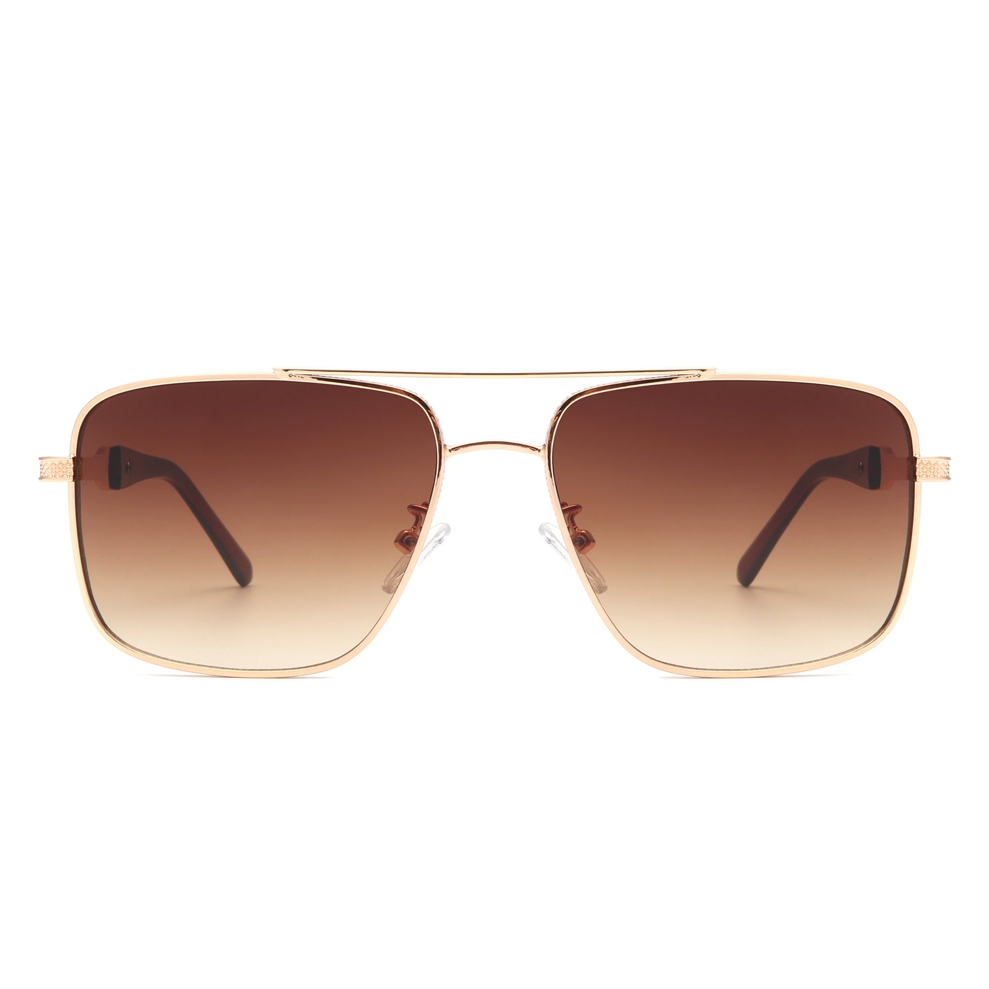 Drift - Square Flat Top Tinted Brow-Bar Fashion Sunglasses-3