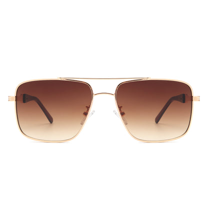 Drift - Square Flat Top Tinted Brow-Bar Fashion Sunglasses-3